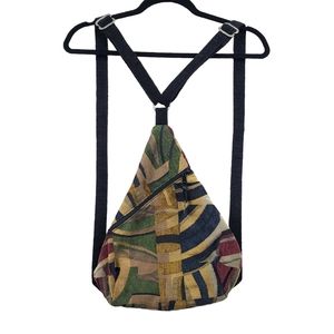 Erda Multicolor Patchwork Tapestry Triangle Backpack  Size OS
